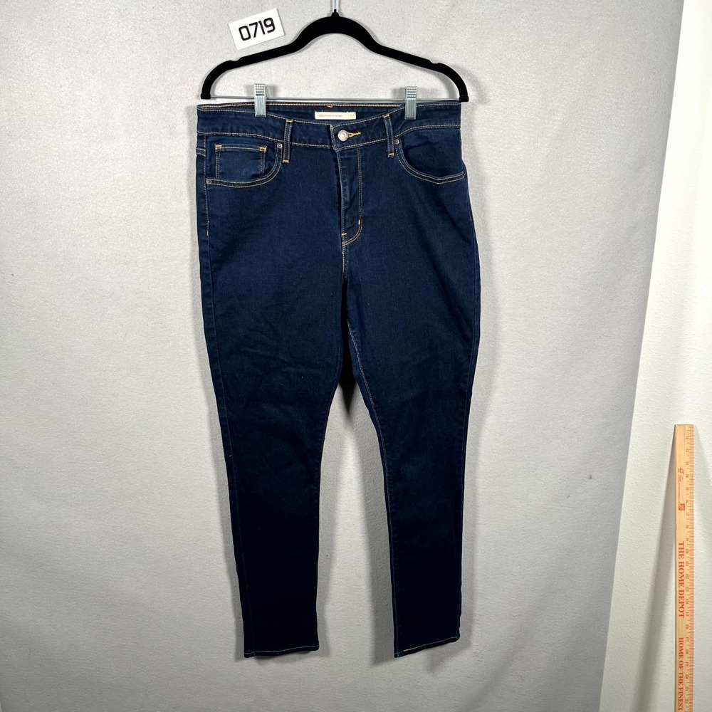 Levi's 502 Taper Fit Jeans Mens 54 Blue Denim Cotton Logo Dark Wash Casual